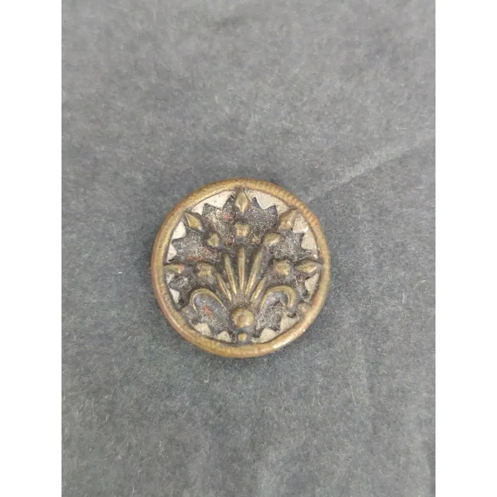 LOT LL of 10 Antique Vintage Victorian Brass Mixed Materials Buttons ESTATE FIND